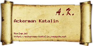 Ackerman Katalin névjegykártya